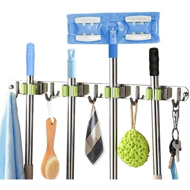 4X Mop and Broom Holder Rack Tool Organizer Hooks Hanger Wall Mount Bathroom Hot 4X Mop and Broom Holder Rack Tool Organizer Hooks Hanger Wall Mount Bathroom Hot